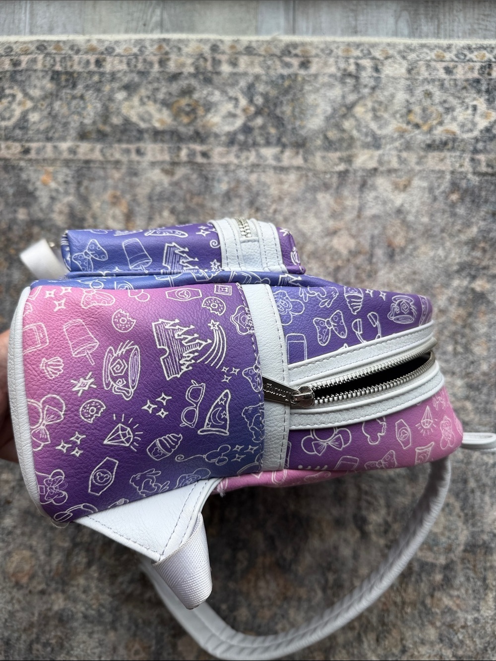 Loungefly Pink to Purple Ombre Disney Icons Mini Backpack - Picture 9 of 9